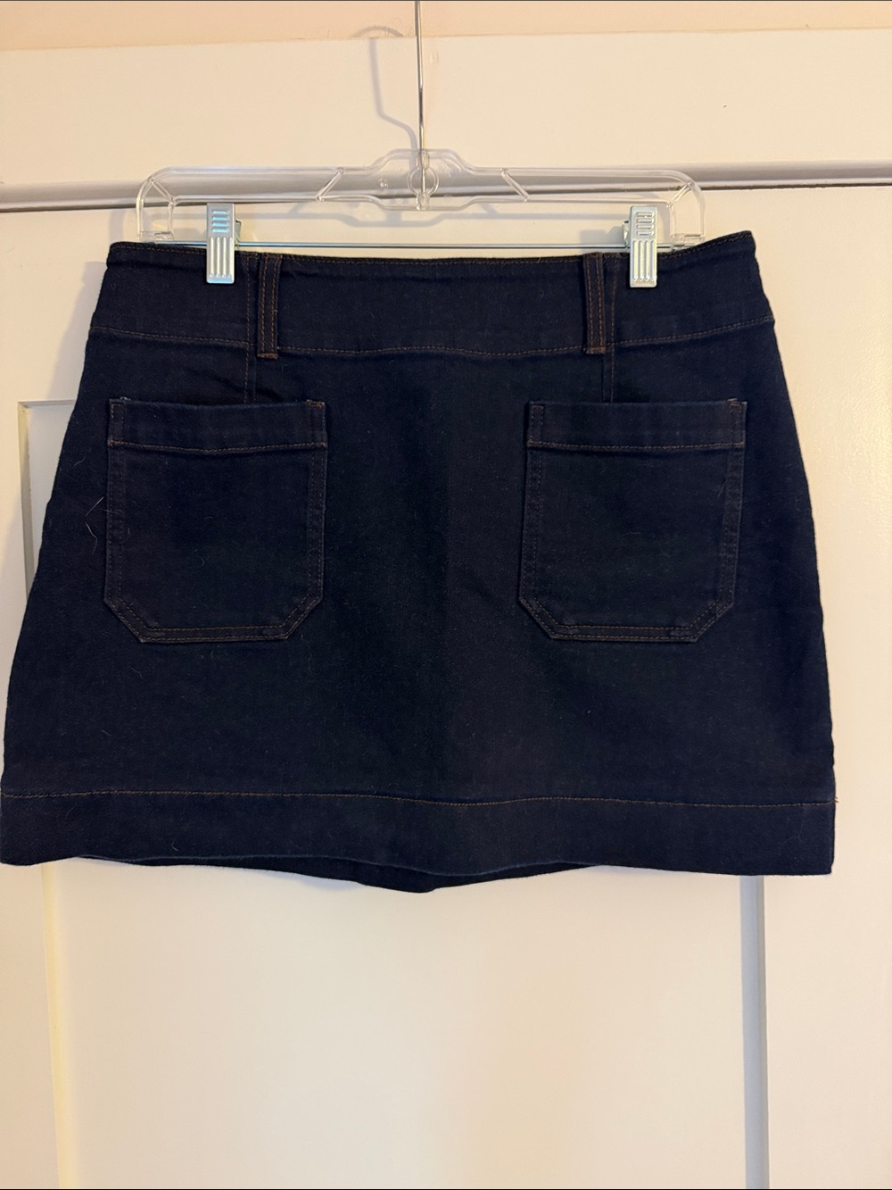Anthropologie Maeve Dark Wash Denim A-Line Mini Skirt M NWOT